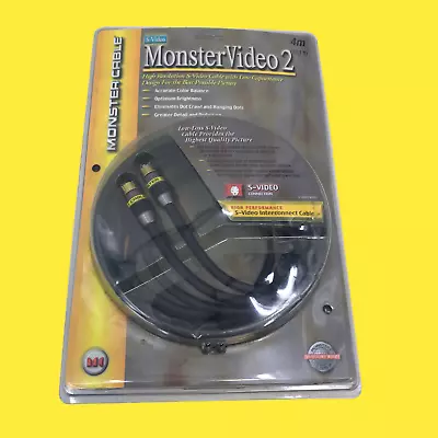 Monster Video 2 High Resolution S-Video Cable 4m #977 Z65/283 • $15.77