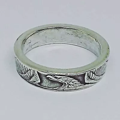 COIN RING HANDMADE FROM MORGAN  SILVER DOLLAR CENTER  Sizes 4-8 THIN BAND 4-5 MM • $19.99