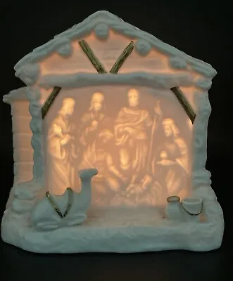 Mikasa Nativity Glow Through Candle Holder Fine Porcelain F K 020 • $16.99