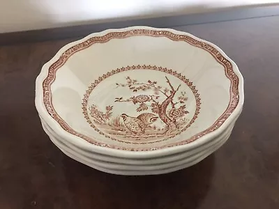 FURNIVALS Brown QUAIL 1913 (8) Soup Cereal Bowls ENGLAND  MINT • $49.95