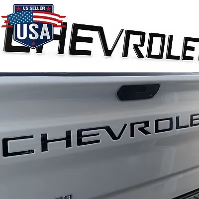 Tailgate Inserts Letters For Chevrolet Silverado 2019-2024 3D Emblem Matte Black • $19.99