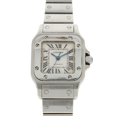 £3270 • Buy Cartier Santos Galbee Silver Guilloche Dial Ladies Stainless Steel Watch 2433