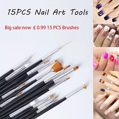 20pcs Nail Art Brushes Designing Painting Dotting Detailing Pens Brushes Kituk • $2.51