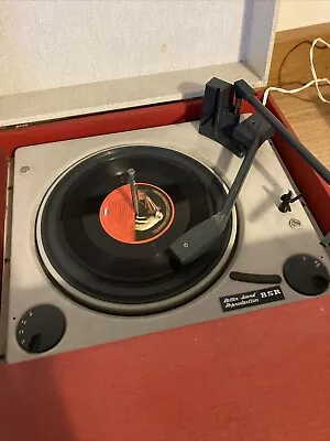£42 • Buy BSR Fidelity Vintage Record Player 1960's Portable Vintage Red