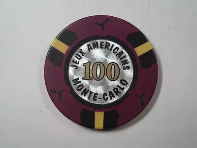 Jeux Americans Monte-Carlo 100 Euros Poker Chip • $100