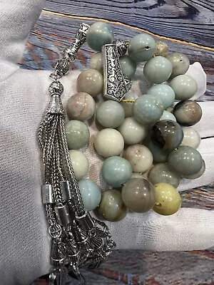 Amazonite Gemstone Misbaha Tasbih Rosary Prayer Beads سبحه مسبحة حجرأمازونايت • $49.99