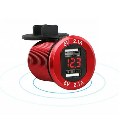 4.2A Dual USB Charger LED Voltmeter Cigarette Lighter Socket Fit For Car Boat • $13.96