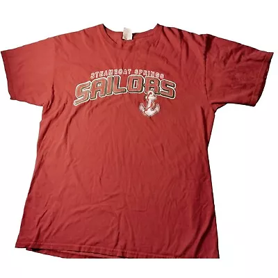 Steamboat Springs T Shirt Colorado Sailors Unisex Large Red White Tee • $7.49