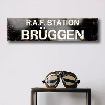 RAF Station Bruggen 40cm Wood Sign Dutch Germany Nato Wall Plaque • £24.50