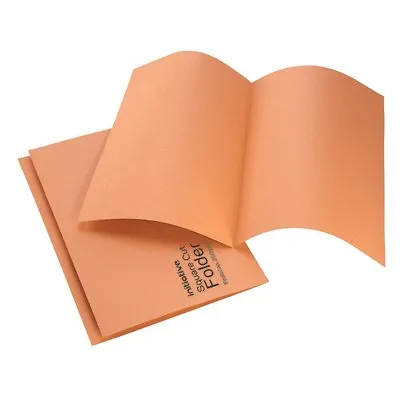 £4.50 • Buy 10 Cardboard Square Cut Folders Foolscap A4 Orange 250gsm Wallet