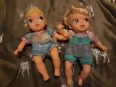 2 X Soft Bodied Baby My First Disney Princess Dolls 11  Cinderella  Elsa Frozen • £8.99