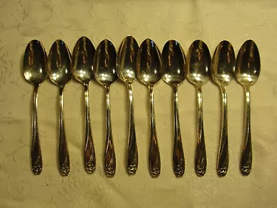 10 1847 Rogers Bros. Daffodil Silver Plate Teaspoons Lot * 16 • $35