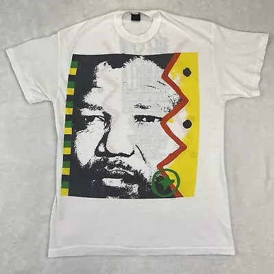 Vintage 80s Nelson Mandela Shirt Mens Large Black Culture African Rights History • $118