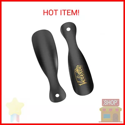 Metal Shoe Horn 2 Pack - 7.5  Long Black Shoe Horns- Top Quality Stainless Stee • $9.46