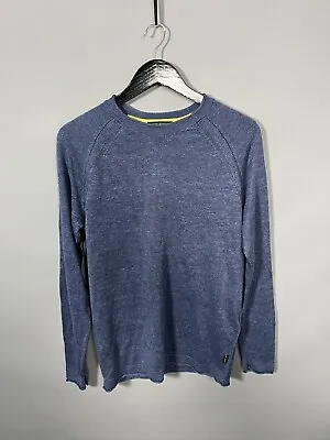 TED BAKER LINEN BLEND Jumper - Size 4 - Large - Blue - Great Condition - Mens • £29.99