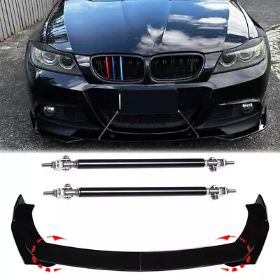 Front Bumper Splitter Spoiler Lip + Strut Rods For F30 F31 F32 F33 F22 530i 540i • $104.11