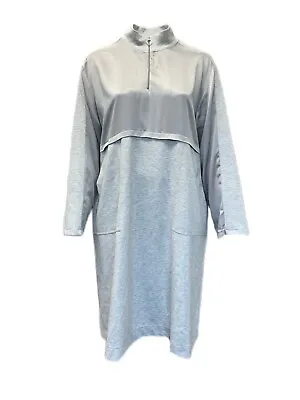 MARINA RINALDI Grey Jersey Quarter Zip Oculare Dress Size XXL Retail $455 NWD • $42.86