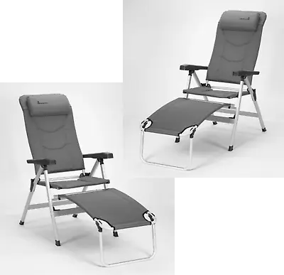 Isabella Thor Caravan Camping Chair LIGHT GREY & Footrest (PAIR OF EACH) • £325