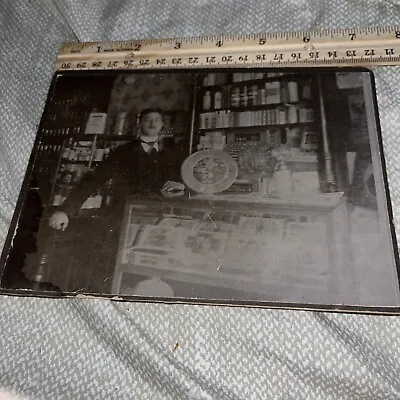 Antique Mounted Photograph: General Store &  Proprietor With Cigars & Whiskey • $33.09
