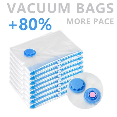 1/10/20 Pack Vacuum Seal Storage Bags Travel Clear Space Saver Clothes Organizer • $21.99