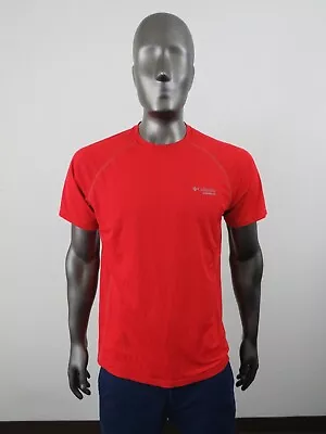 Mens M Columbia Montrail Titan Ultra Short Sleeve Active Running Tee T-Shirt Red • $23.96