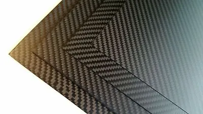 Large 3K Carbon Fibre Sheet 0.5mm X 400mm × 240mm Twill Gloss Black • £31.75