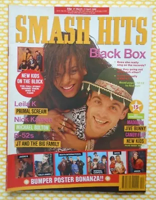£5 • Buy Smash Hits 1990 Black Box Leila K Primal Scream Marti Pellow NewKids Nick Kamen