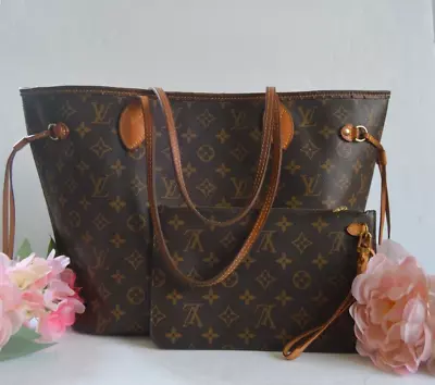 Louis Vuitton Neverfull Tote Monogram Canvas MM With Pochette • $1475