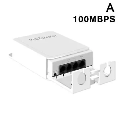 4 Port Gigabit PoE Passthrough Switch Ethernet Extender Up To 100/1000Mb • £13.73