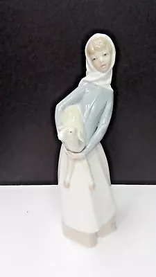 VINTAGE LLADRO GIRL WITH LAMB / SHEEP FIGURINE #4584 Retired • $89