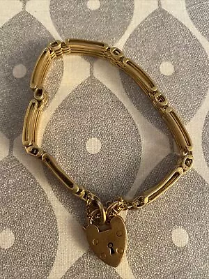 4 Bar 9ct Gold Gate Bracelet 16 Gms • £390