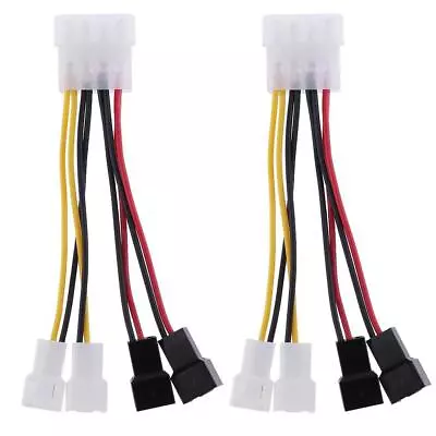 2pcs 4-Pin To 3-Pin Fan Power Cable Adapter Connector 12v*2 / 5v*2 • $5.99