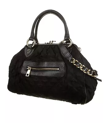 Marc Jacobs Stam Bag Chain Black Satchel Shoulder  Nylon Leather Trim Quilted  • $264.49