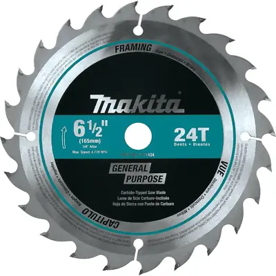6-1/2 In. 24t Carbide-tipped Circular Saw Blade | Framing Makita Carbidetipped • $16.70