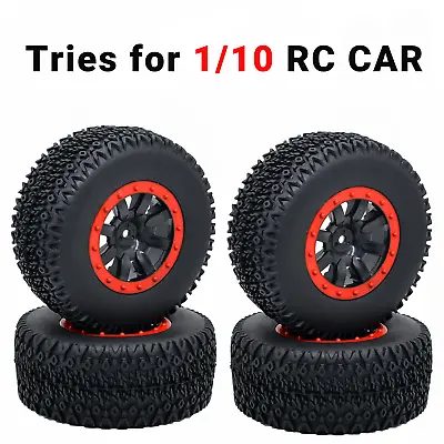 DBX10 Short Course Truck Brushed Wheels Tires 12mm Hub For 1/10 RC Car Red（4pcs） • $47.99