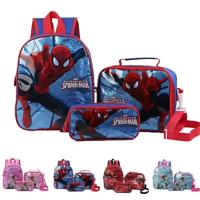 3pcs/Set Spiderman Child Backpack School Travel Rucksack Lunch Bag Pencil Case • £16.67