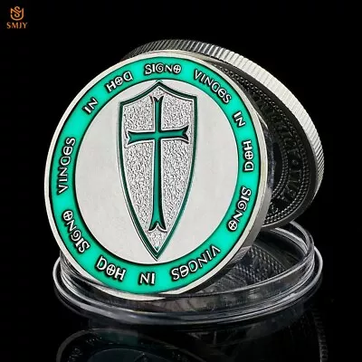 Crusader Templar Knights Silver Green Coin Mason Holy Sword Religious • £8.50