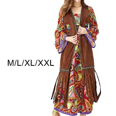 Women Hippie Costume Clothes Girls Party Costume 60S 70S Disco Outfit Halloween • £41.36