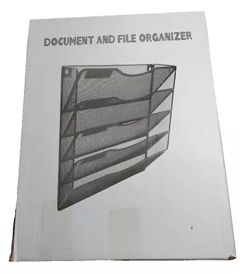 Wall Mounted Magazine Rack Document File Holder Storage Organiser Metal Black • £16.99