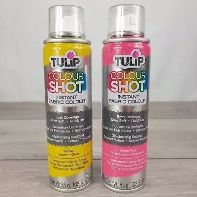 2 X Fabric Colour Spray Paint Instant Washable Colour Shot Tulip Upcycle • £9.95