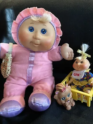 Cabbage Patch Kids 12” Doll With 4”Baby PINK FLANNEL HOOD PAJAMAS 1972 Play Pen • $30