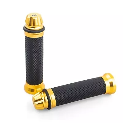 Motorcycle Hand Grips Light Gold For 22mm 7/8 Inch Handlebars Cafe Racer Easy Fi • $22.99