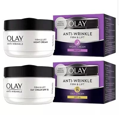 $28.68 • Buy Olay Anti-Wrinkle Firm & Lift SPF 15 Day And Night Cream 50ml Bundle Set