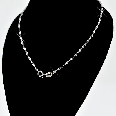 REAL SOLID SILVER Classic 925 Sterling Silver Chain Necklace Jewelry (WaterWave) • $8.99