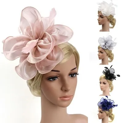 £5.33 • Buy Feather Flower Headband Alice Band Fascinator Ladies Wedding Royal Ascot Race AA