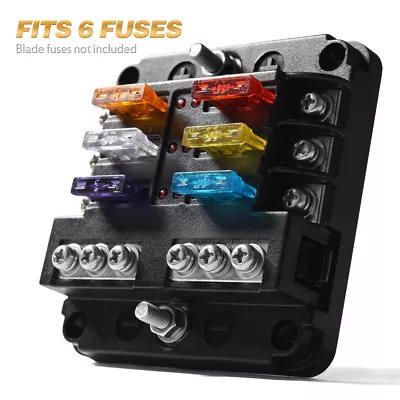 £9.39 • Buy 6 Way Blade Fuse Box Block Fuse Box Holder Auto Marine Bus Bar Car Kit 12V 32V