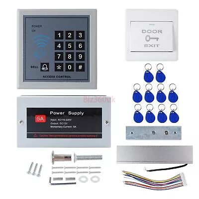 AGPtEK Proximity RFID Card Access Control System Kit Electric Magnetic Door Lock • £118.78