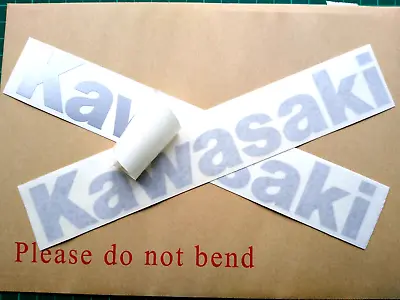 £5.45 • Buy  KAWASAKI LOGO Decals Silver Self Adhesive Vinyl Motorcycle Stickers 200x30mm 