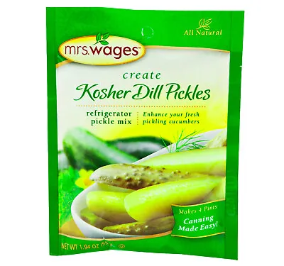 Mrs. Wages Kosher Dill Refrigerator Pickle Mix Makes 4 Pints 1.94 Oz. Packets • £14.42