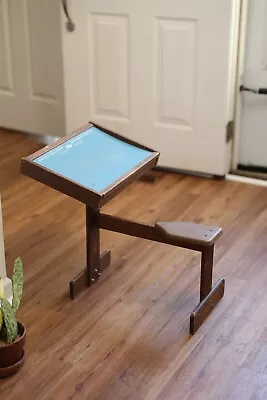 Vintage Child Wooden School Desk Chair Horse Shape W/ Built-in Seat & Chalkboard • $75